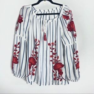 White Cotton Boho Style Oversized Shirt Top